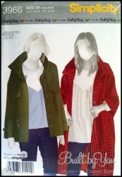 3966 BUILT BY WENDY LINED COLLAR COAT, JACKET PATTERN 12-20