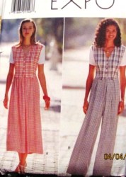 3975 Butterick EZ EXPO LONG DRESS, WIDE LEG JUMPSUIT PATTERN 6-22 3 SZS CHOICE UNCUT