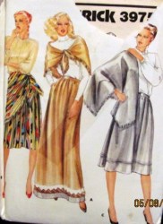 3975 70s DIRNDL SKIRT LENGTHS,HEM TUCK OR NOT,SHAWL PATTERN 12
