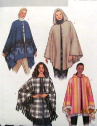 3975 SO EZ LOOSE UNLINED HIP PONCHO HOODIE OR NOT PATTERN L-XL