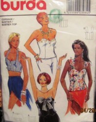 3908 BUSTIER CORSET TOPS STRAPS OR NOT PATTERN 8-18