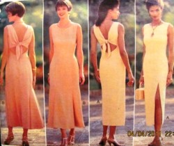 3997 EASY LONG TAPER-FLARE TIED OPEN BACK DRESS 14-18