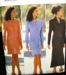 4006 EZ LONG JACKET,SLVLSS TOP,ST=FLARE SKIRT PATTERN 18-22
