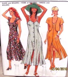 4008 LONG BUTTON STRAPPY SUNDRESS,BOLERO PATTERN 8-18