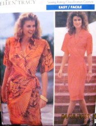 4017 BUTTERICK TAPER SS WRAP TIE YOKE DRESS EZ PATTERN  6-10