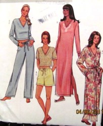 4037 EZ LONG ROBE,SHORTI TOPS,NIGHTGOWN,PJ BOTTOMS PATTERN L-XL