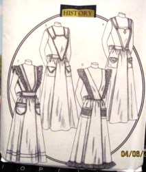 4042 VICTORIANA LONG BIB STRAPPY APRONS PATTERN 8-18