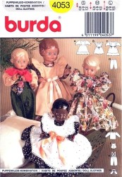 4053 BURDA GIRL,  BOY DOLL DRESS, PINAFORE, UNDIES,  PANTS PATTERN 12-22'' UNCUT