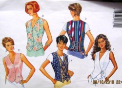 4055  EZ SHAPED TIE SLVLSS VESTEE TOPS PATTERN 18-22,12-16