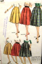 4055 PROPORTIONED 1960S PLEAT SKIRT PATTERN 25''WST,28 WAIST
