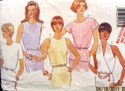 4056 Butterick EZ SLEEVELESS/SS WRAP/ HALTER/ PULLOVER TOP PATTERN  6-10; OR 12-16,18-22 CHOICE UNCUT