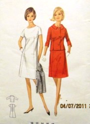 4059 Butterick 60S SHAPED BUTTON JACKET, SS A-DRESS PATTERN 18 38B uncut , or 14 34'', or 10 31''  cut choice