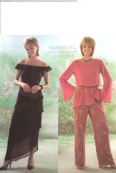 4065 BUTTERICK ASYMMETRIC SLEEVES OR NOT TOP, TIER SKIRT, PANTS PATTERN 6-10; 18-22 CHOICE