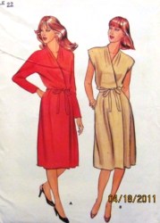 4078 70s LONGER SS-LS WRAP DRESS,BELT PATTERN 22