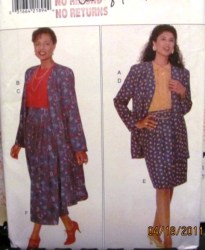 4090 LONG JACKET,SS TOP,TAPER-FLARE SKIRT LENGTHS PATTERN 14-24