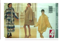 4098 BUTTERICK OVERSIZED UNLINED JACKET, COAT LENGTHS PATTERN 6-14, 16-22 choice uncut