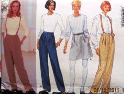 4101 BUTTERICK WIDE LEG SHORTS, PANTS SUSPENDERS OR NOT PATTERN  6-10;12-16,18-22 CHOICE