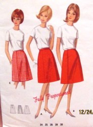 4111 60S PROPORTIONED A-LINE GORED SKIRT PATTERN 24''WST