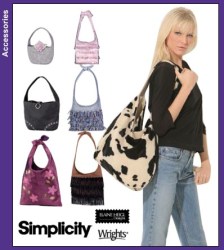 4117 HANDLE FOLKSIE HOBO SHAPED SIZE FRINGE OR NOT BAGS PATTERN