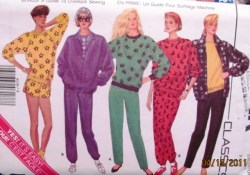 4118 BUTTERICK STRETCH ZIP JACKET, PANTS, SHORTS, TOP PATTERN XS-M, L-XL