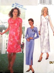 4124 EZ SS-LS MANDARIN SEMI FIT DRESS PATTERN 12-16,18-22