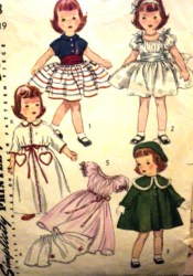 4128 52 19''TONI DOLL COAT,HAT,NITI,PARTY DRESS,PETTICOAT PATTERN