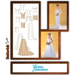 4131 BRIDES/MAID STRAPS OR NOT TOP, FL00R SKIRTS PATTERN 6-22