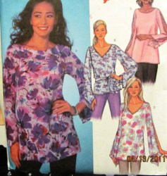 4134 SO EZ LOOSE PULLOVR CAFTAN TOP, BELT PATTERN XS-M,L-XL