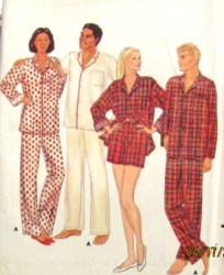 4136 UNISEX PAJAMA LS TOP, PANTS LENGTHS PATTERN SM 34-36