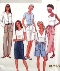 4137 EZ BUTTERICK LOW RIDER SKIRT LENGTHS, SHORTS,  PANTS, BELT PATTERN  6-10;18-22 CHOICE