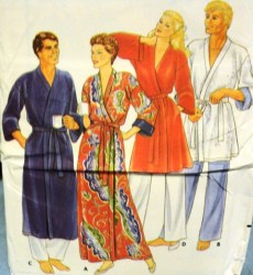 4137 UNISEX WRAP ROBE LENGTHS, BELT PATTERN XLARGE, MED, SMALL