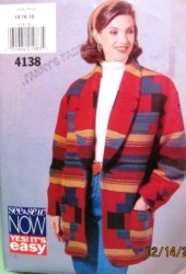 4138 EZ LOOSE LINED LONG JACKET  PATTERN 14-18,20-24