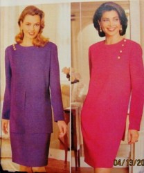 4141 LOOSE TAPER OVERLAY LS DRESS LENGTHS PATTERN 12-16
