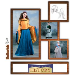 4154 HISTORIC MEDIEVAL TOP,FLARE FLOOR LACED SKIRT 6-10,12-16
