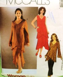 4162 ASYMMETRIC LAYER TOP SLVS OR NOT,BOTTOMS PATTERN 18-24W