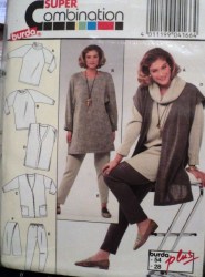 4166 WARDROBE,PANTS, VEST, TOPS, BELT JERSEY PATTERN 18-28