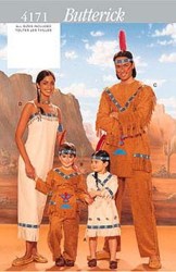 4171 Butterick ADULT/ KID NATIVE ABORIGINAL FRINGE COSTUME PATTERN XS-XL choice