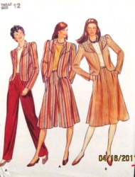 4180 UNLINED OPEN JACKET,CULOTTES,A-SKIRT, PANTS 70S PATTERN 12