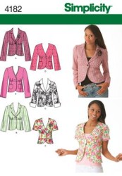 4182 EMPIRE 1 BUTTON SS-LS JACKETS COLLAR OR NOT PATTERN 6-14
