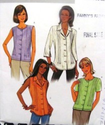 4190 EZ PIN TUCK BUTTON TOPS SLVS OR NOT PATTERN 8-24 3 SZS