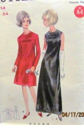 4190 60s EASY A-LINE YOKE DRESS LENGTHS SLVS OR NOT PATTERN  14