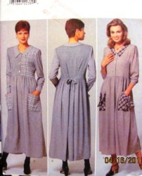 4193 LOVELY EASY LONG DIRNDL BACK TIE DRESS PATTERN XS-XL