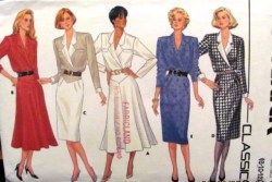 4193 BUTTERICK LONG SLEEVE  BLOUSON STRAIGHT- FLARE COLLAR  DRESS PATTERN 8-12; 14-18 CHOICE