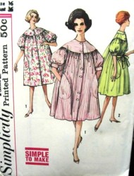 4196 SIMPLICITY 1960s BUBBLE DUSTER BUTTON SS ROBE, BELT PATTERN 14 34B 