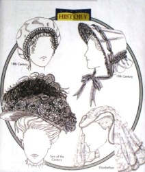 4210 BUTTERICK ELIZABETHAN VEIL, FEATHER 1900 HAT, BONNETS 18-19c PATTERN