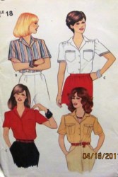 4224 1970s SS COLLAR YOKE BLOUSE PATTERN 18 102CM