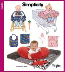 4225 BABY QUILT, CART SEATS,DOLL,BIB,PILLOW COVER PATTERN