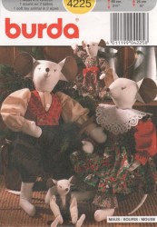 4225 22'',10'' MOUSE  MICE, DUCKS  DOLLS, CLOTHES 2 PATTERNS