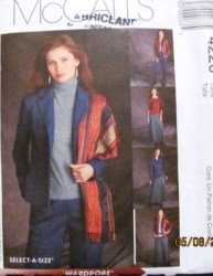 4226 LINED JACKET,TOP, PANTS, LONG BIAS SKIRT PATTERN 6-22 3 SZS