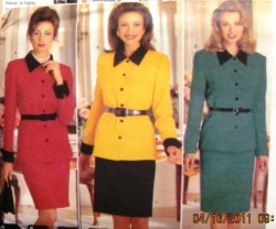 4231 LINED LS CONTRAST BUTTON TOP,TAPER SKIRT PATTERN 12-16